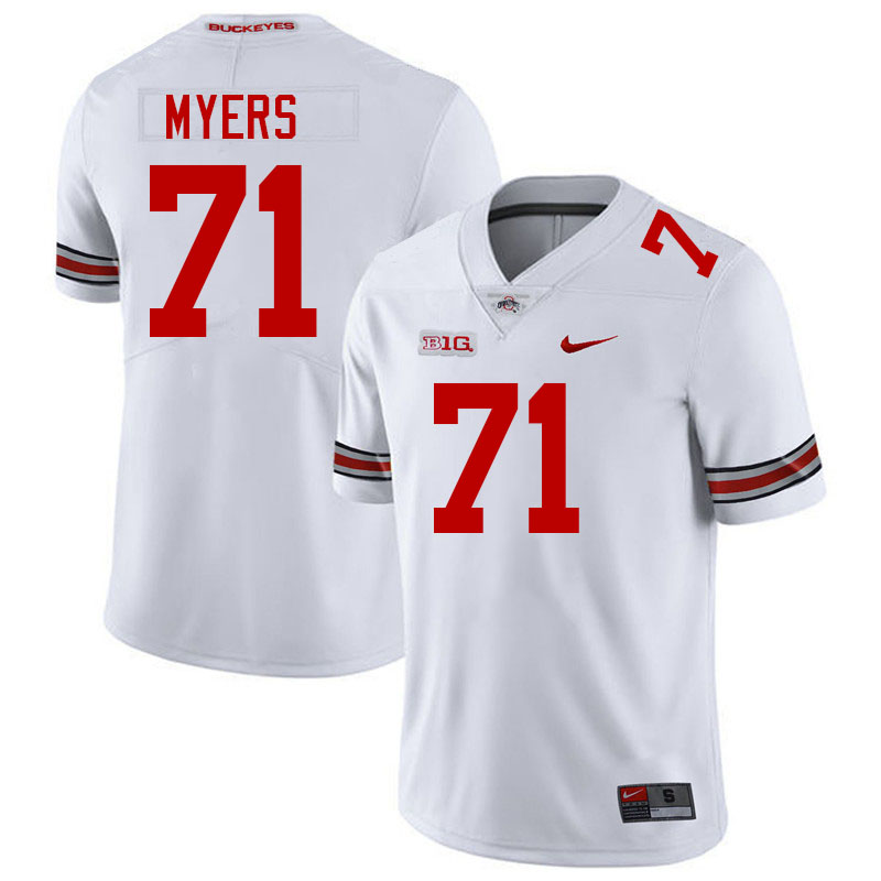 #71 Josh Myers Ohio State Buckeyes Jerseys Football Stitched-White
